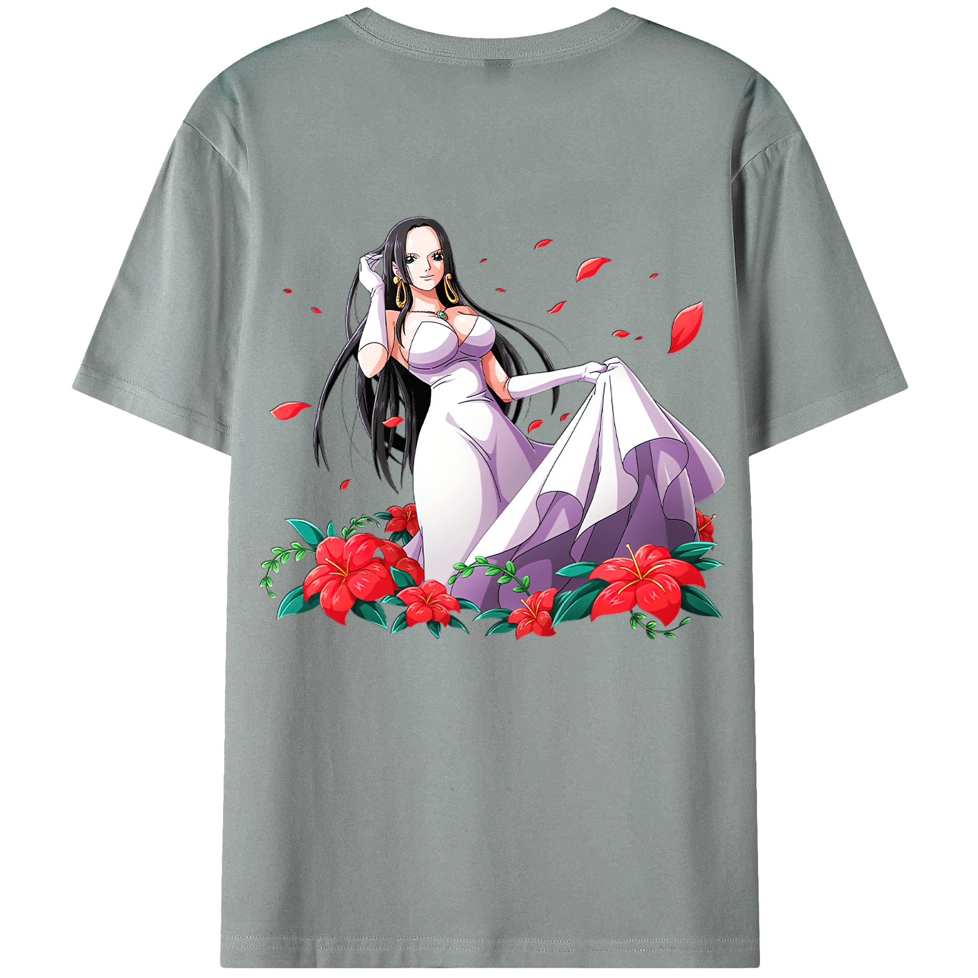 ワンピース ボア・ハンコック ONE PIECE Boa·Hancock 綿100％ メンズ半袖Tシャツ（バックプリント） 通気性